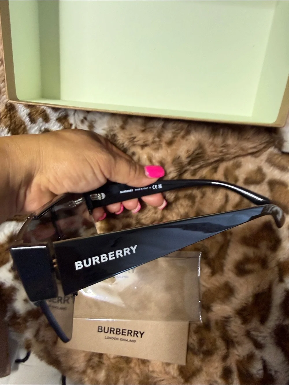 Burberry Men’s Black Frame Brown Lens Shield Sunglasses